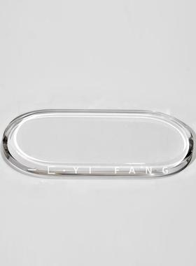 一匚轻奢现代ins水晶艺术椭圆香薰托盘样板间餐厅售楼处桌面摆件