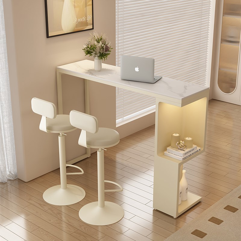 吧台桌家用简约岩板高脚桌长条桌客厅沙发阳台隔断迷你休闲小吧台 - 图0