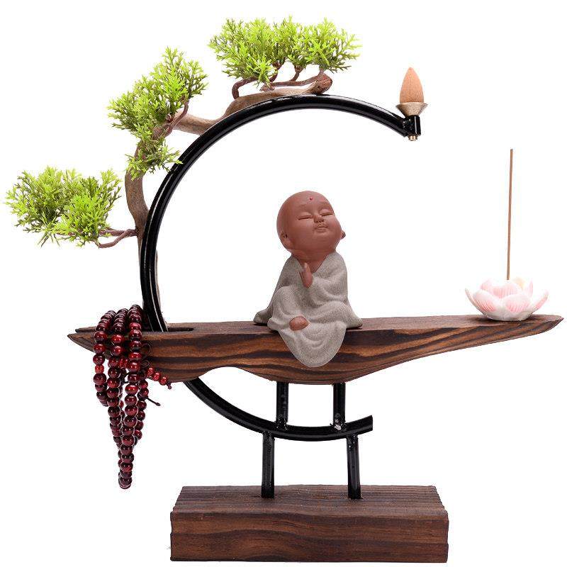 新中国风家禅宗小和尚装饰品客厅茶室书房办公室陶瓷小和尚软装饰,淘宝优惠券,粉丝福利购,淘宝优惠卷