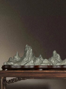 广西类太湖石天然原石千里江山型灵璧奇石中式桌面书架中小型摆件