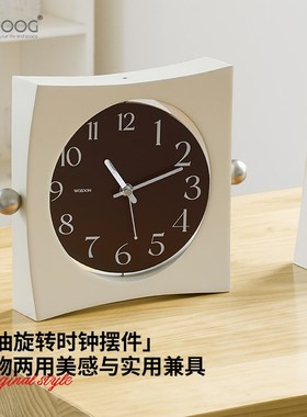 EMITDOOG轻奢复古风摆台式时钟简约桌面摆件客厅卧室座钟装饰品