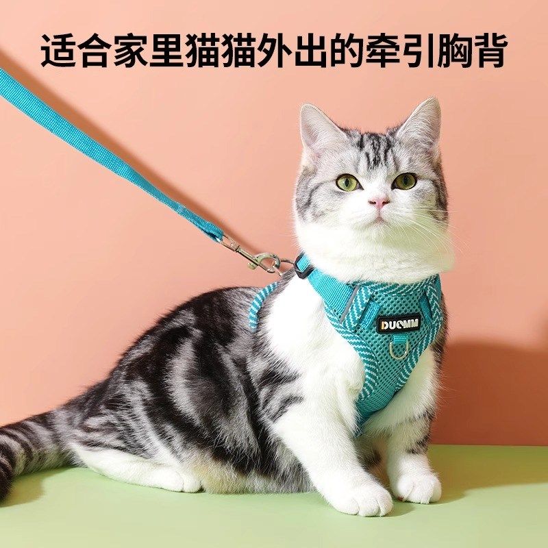 猫咪胸背户外遛猫神器遛猫绳猫咪专用牵引绳防挣脱不勒脖背心式 - 图0