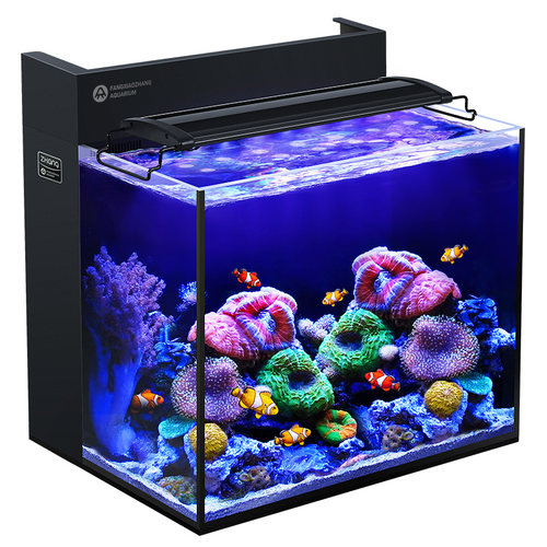 方小章背滤海水缸全套珊瑚缸新手中小型客厅桌面方缸超白玻璃鱼缸 - 图2