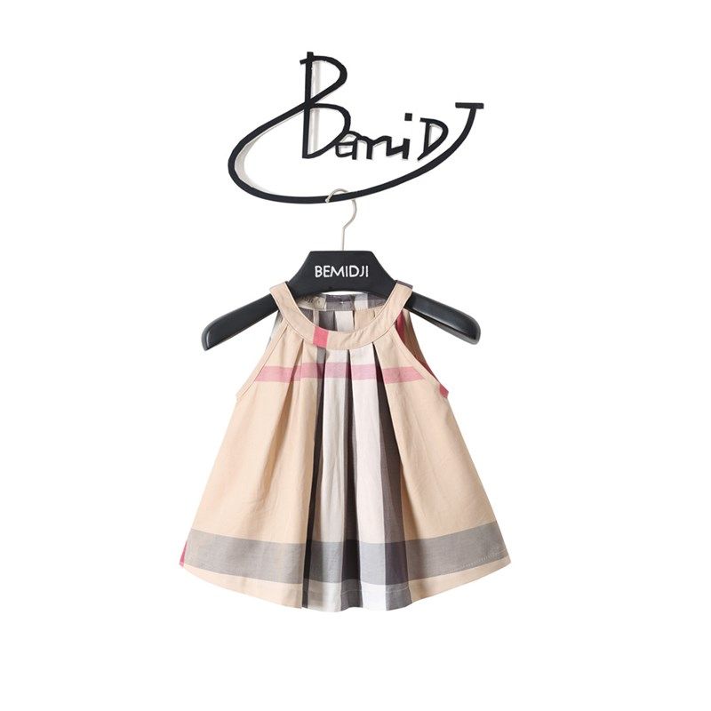 伯米吉夏季新款英伦风公主格子裙吊带女孩连衣裙凉爽棉宝宝裙1235,淘宝优惠券,粉丝福利购,淘宝优惠卷