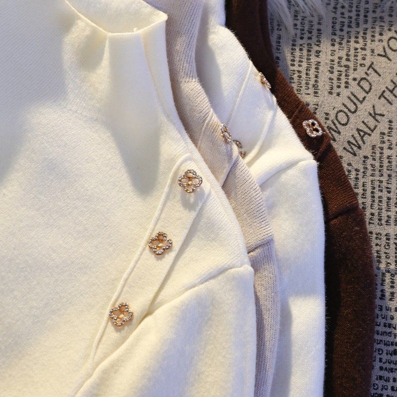 加厚一体绒内搭毛衣女秋冬季2025新款设计感半高领打底针织衫上衣,淘宝优惠券,粉丝福利购,淘宝优惠卷