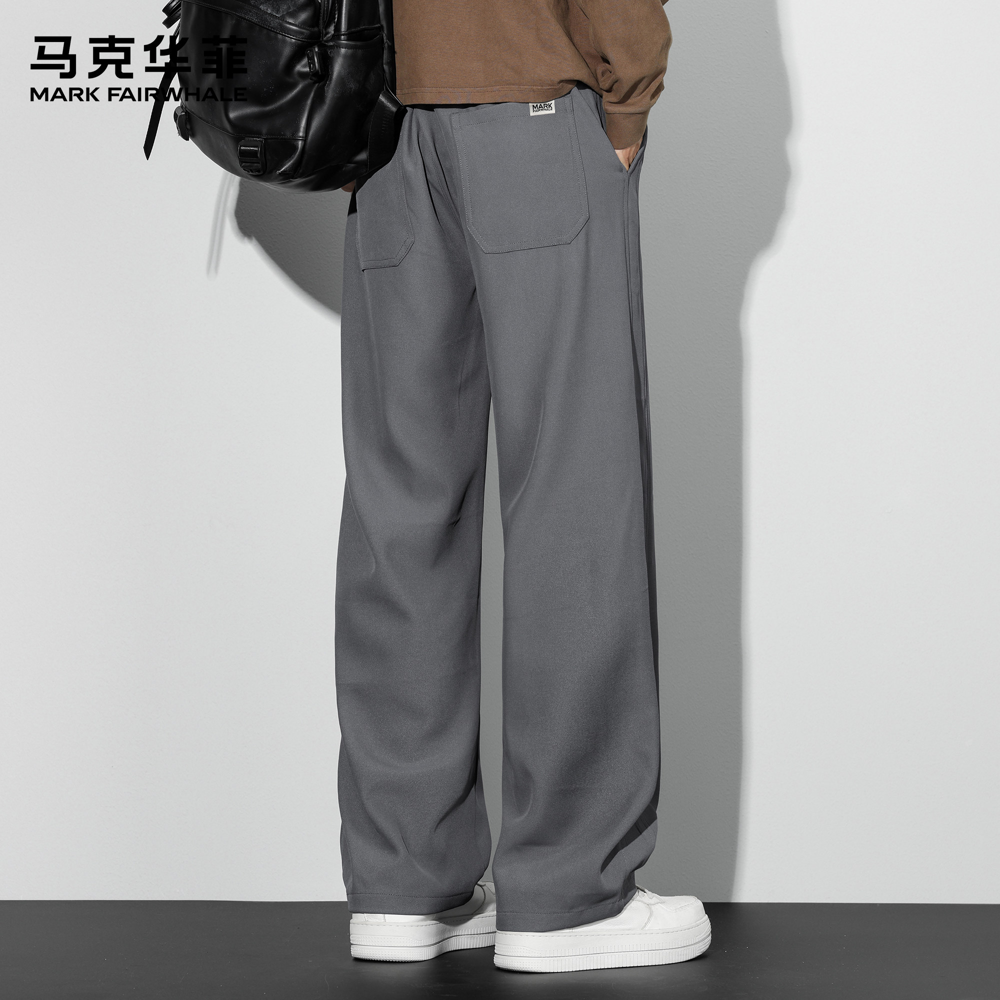 马克华菲工装裤男士新款国潮复古刺绣重磅加绒拼接抽绳宽松弯刀裤,淘宝优惠券,粉丝福利购,淘宝优惠卷