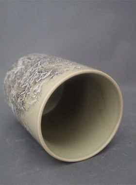 大清同治年制粉彩雪景笔筒家居仿古文房瓷器装饰摆件古董古玩收藏