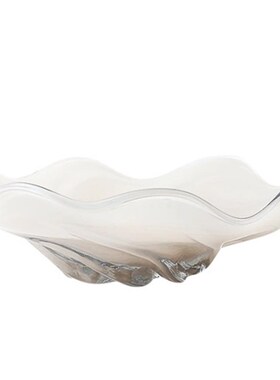 现代简约b轻奢高端玻璃琉璃创意果盘收纳家用摆件茶几桌面餐桌酒