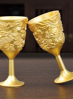 新品龙凤酒杯酒具套装浮雕工艺创意家用办公婚庆礼品白酒杯子