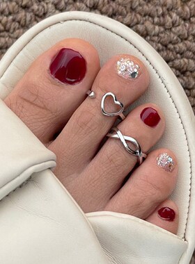 脚趾戒指个性时尚设计开口可调节尾戒指环女脚趾关节戒指镂空尾