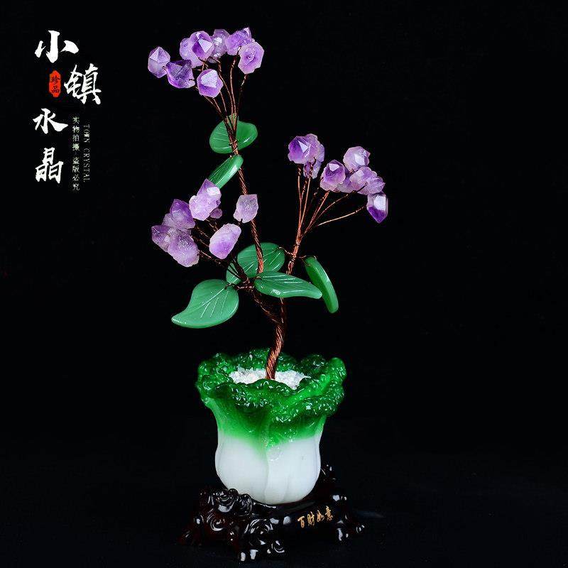 百财如意天然紫水晶招财树中式家居客厅玄关公司前台装饰礼品摆件,淘宝优惠券,粉丝福利购,淘宝优惠卷
