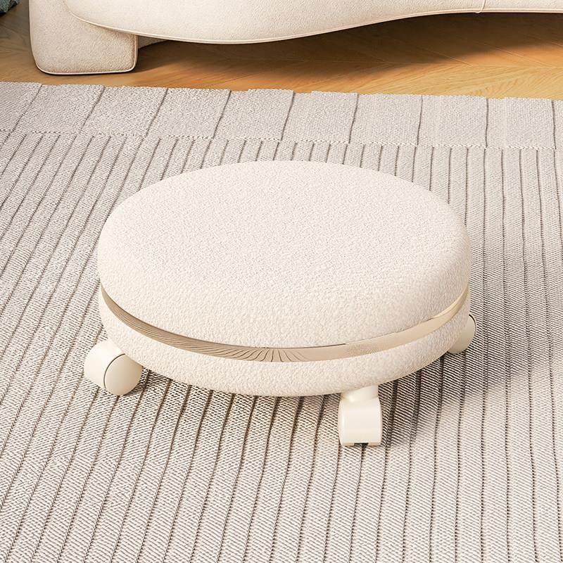 家用滑轮矮凳美缝凳子儿童带娃学步凳旋转万向轮小椅子羊羔绒圆凳,淘宝优惠券,粉丝福利购,淘宝优惠卷