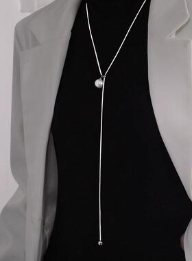 小姐姐珠珠长款毛衣炼2025新款爆款轻奢气质时尚小众项炼女配饰