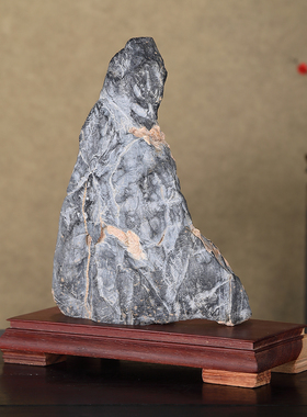 顶爷奇石原石靠山收藏灵璧石摆件