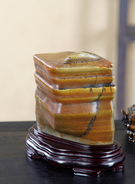 顶爷奇石原石靠山收藏大化石摆件