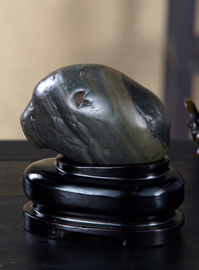 顶爷奇石原石靠山收藏水冲石摆件