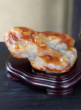 顶爷奇石原石靠山收藏戈壁石摆件