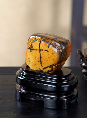 顶爷奇石原石靠山收藏彩陶石摆件