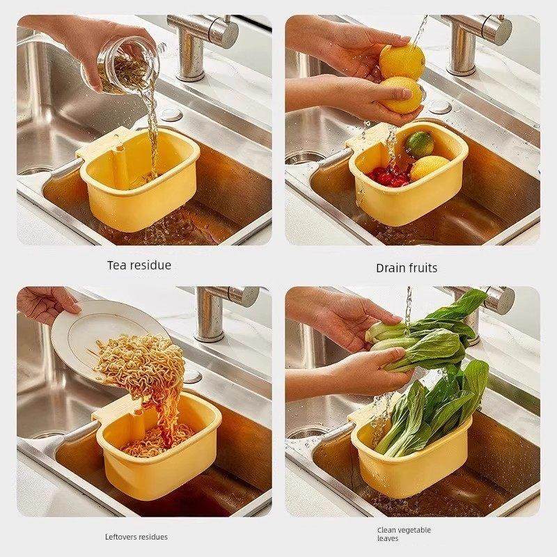 厨房水槽排水篮家用悬挂式推式多功能剩余物分离过滤篮,淘宝优惠券,粉丝福利购,淘宝优惠卷