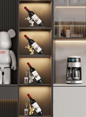 简单的现代大象红酒支架酒架支架储物架可访问豪华客厅酒柜电视柜