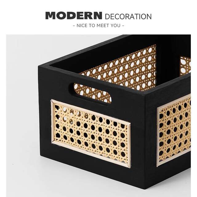 Bamboo storage basket desktop woven storage basket snack box miscellaneous cosmetic storage basket storage basket storage storage box