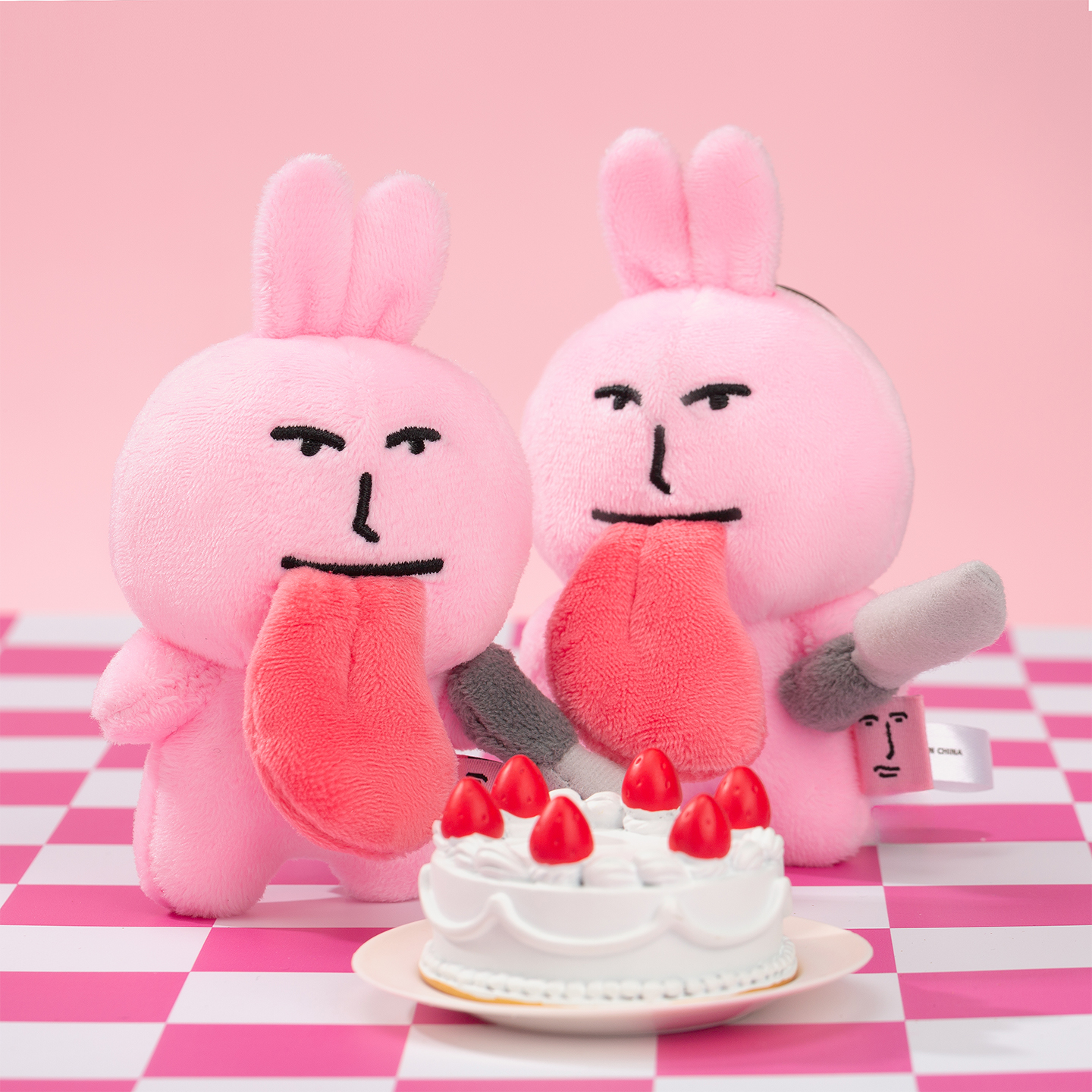 【直播限定】粉红兔子大舌头挂件毛绒玩偶挂饰送同学包包沙雕礼物 - 图3