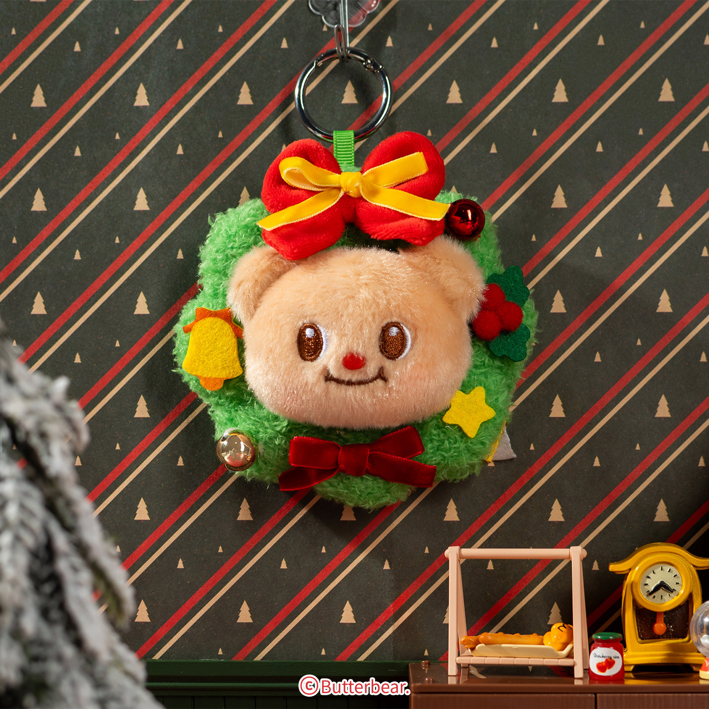 起重集黄油小熊圣诞花环毛绒挂件可爱小熊玩偶包女生背包挂饰礼物,淘宝优惠券,粉丝福利购,淘宝优惠卷