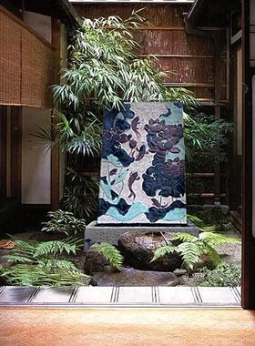 大型落地荷花鲤鱼流水景覌幕墙假山树脂摆件鱼戏莲香喷泉细雨荷塘