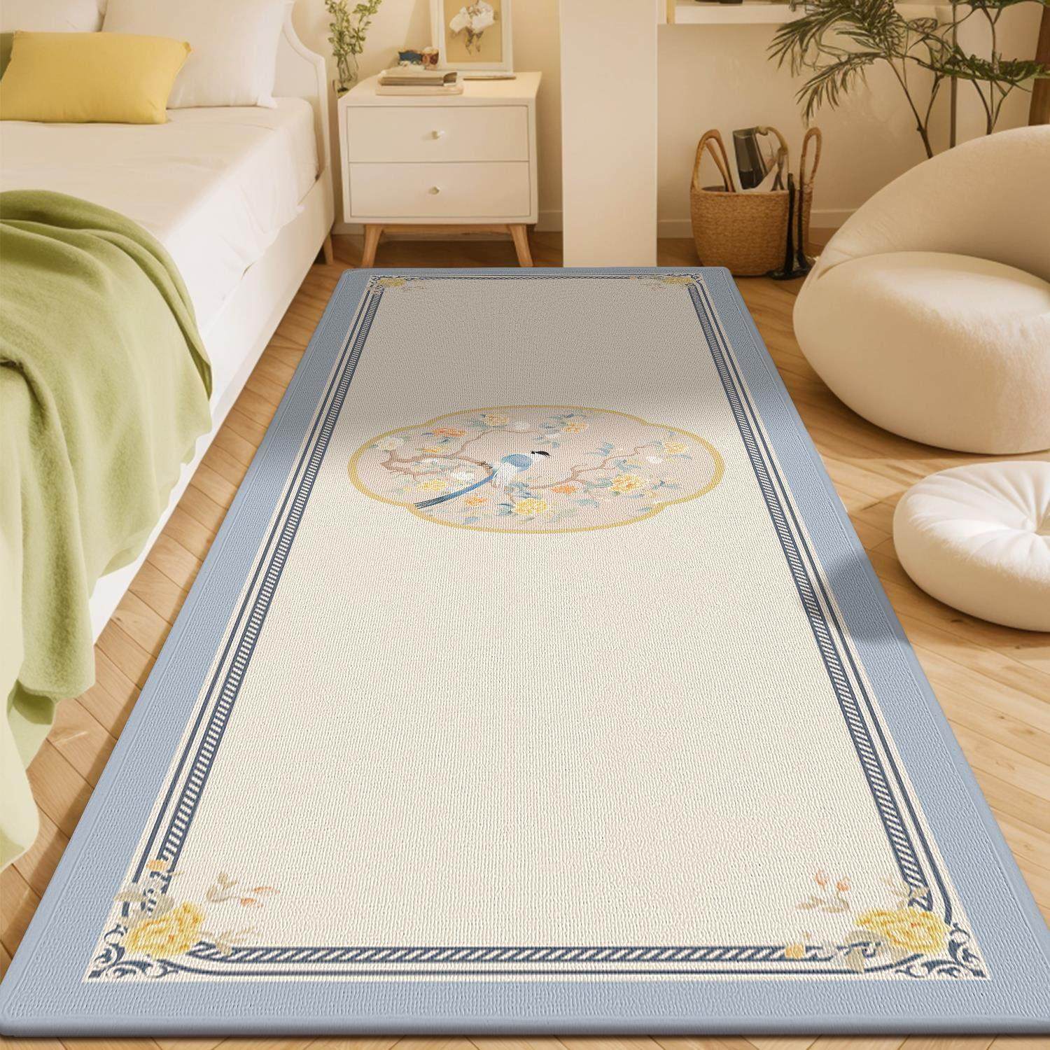 长条床边地毯客厅地毯新中式卧室加厚床前沙发茶几毯脚垫飘窗地垫,淘宝优惠券,粉丝福利购,淘宝优惠卷