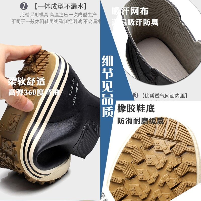 雨鞋男加绒水鞋男橡胶软底低帮男士雨鞋时尚防滑水靴秋冬季雨靴男,淘宝优惠券,粉丝福利购,淘宝优惠卷