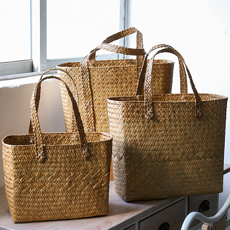 网红手提ins菜篮子购物篮藤编编织买菜水果道具野餐用品宠物提篮,淘宝优惠券,粉丝福利购,淘宝优惠卷