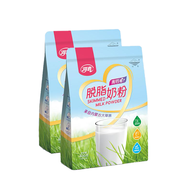 河套400g*2袋学生女士低脂脱脂奶粉 蒙园食品成人奶粉