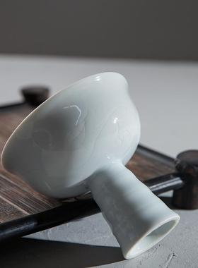 仿古瓷器 复古明永乐风格 甜白釉高足杯 酒杯 古玩摆件藏陈设507