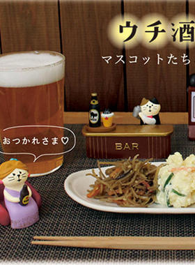 日系杂货 zakka 酒吧调酒师ins装饰礼品微缩猫咪树脂工艺品小摆件