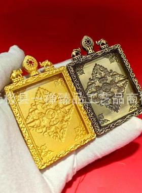 精品双象防水唐卡嘎乌盒吊坠西藏青海手绘高端唐卡专用窗口4*5CM