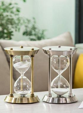 金属沙漏计时器时间15/30/60分钟欧式摆件客厅家居装饰品生日礼物