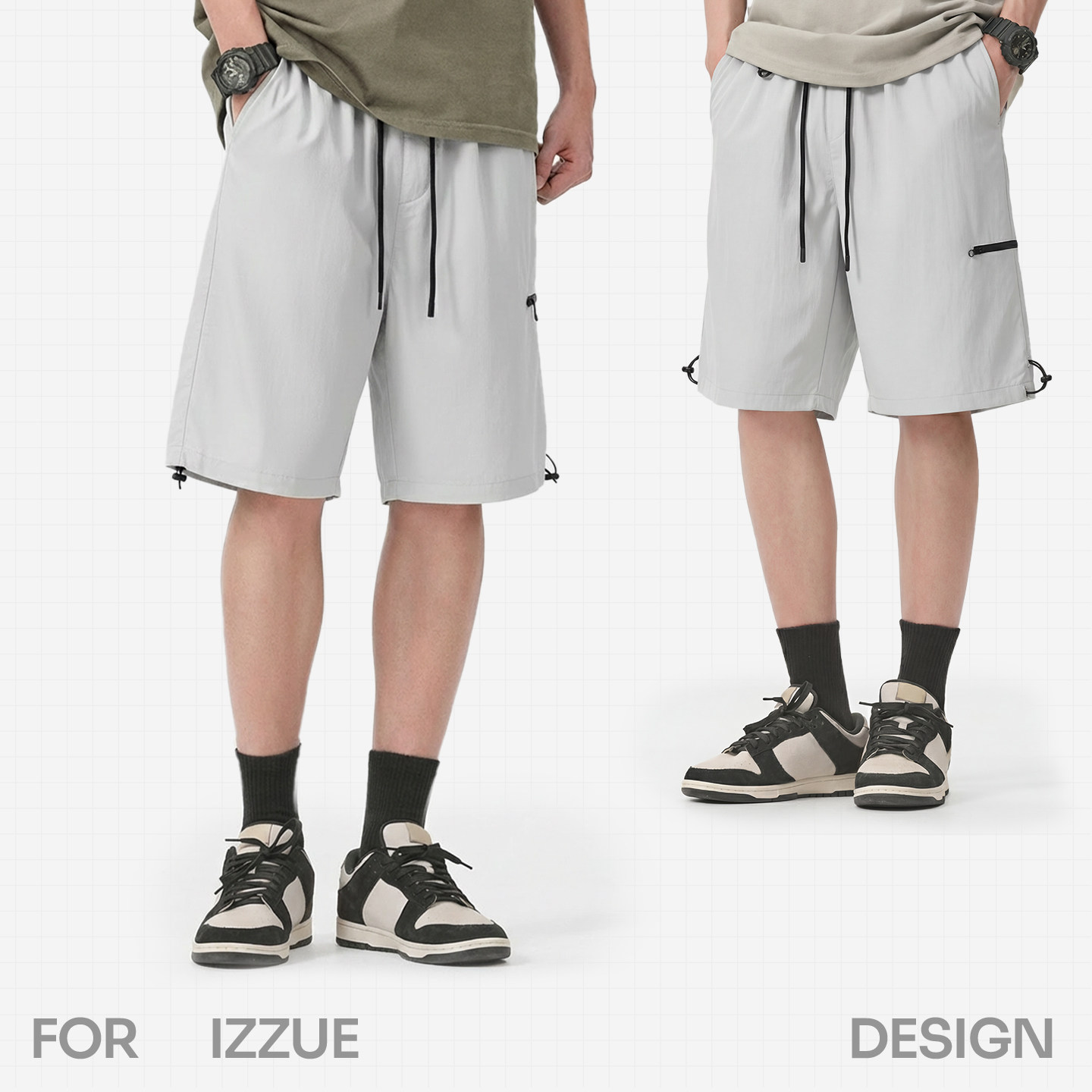 it izzue原创户外凉感防晒工装直筒短裤男2026年夏季运动五分裤3P,淘宝优惠券,粉丝福利购,淘宝优惠卷