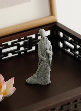 禅宗小和尚无相佛像小饰品创意鱼缸微景观美化小和尚扫地和尚桌面