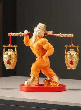 肌肉财神爷摆件招财聚财办公室收银台前台高级感创意开业乔迁礼物