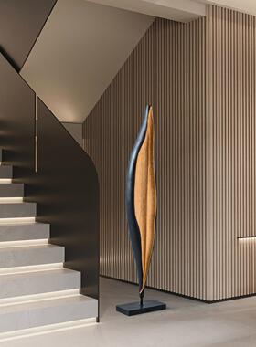 创意抽象木雕工艺酒店样板间玄关装饰落地摆件门店橱窗雕塑艺术品