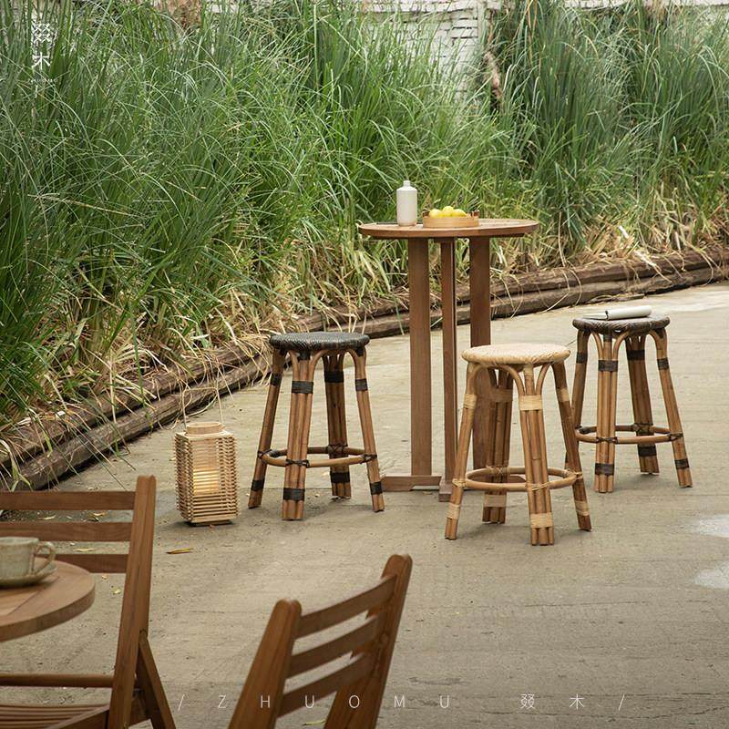 叕木|东南亚藤艺/酒吧咖啡厅商用吧台凳天然藤编民宿酒店高脚凳子,淘宝优惠券,粉丝福利购,淘宝优惠卷