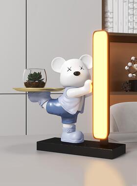乔迁礼物床头灯声控台灯夜灯暴熊小摆件客厅电视柜装饰