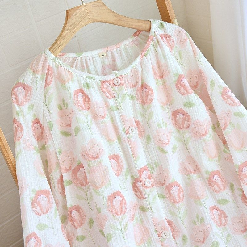 新款月子服玫瑰邹布孕妈妈可喂奶套装长袖长裤圆领开衫透气哺乳服,淘宝优惠券,粉丝福利购,淘宝优惠卷