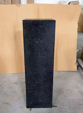 哑光天然黑洞石大理石摆件底座酒店别墅装饰立柱子摆件Z底座雕塑