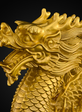 铜龙摆件黄铜办j公室客厅汉龙青龙工艺品招五爪金龙财大号生肖龙
