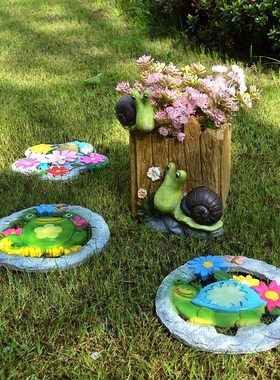 户外花园汀步石踏脚石庭院防滑户外垫脚石草坪石铺路石地砖踏步石