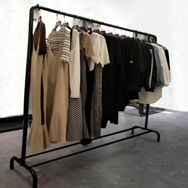 Clothes rack floor-standing folding storage rack indoor single-rod hanging clothes rack bedroom household simple clothes rack