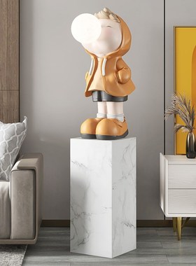 客厅落地摆件轻奢办公室灯家居饰品大理石玄关楼梯乔迁开业礼物