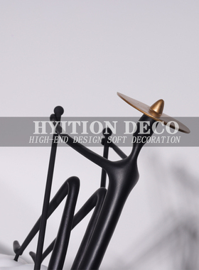 新中式创意划船人物雕塑摆件样房客厅茶几卧室书房隔断软装饰品