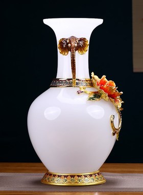 富贵吉祥琉璃花瓶摆件工艺品新房客厅玄关创意家居装饰品乔迁礼品